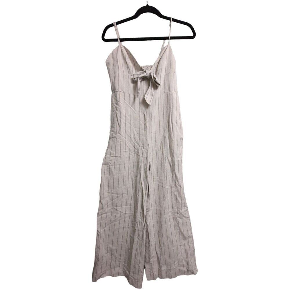 Majorelle Sophie Jumpsuit Striped Spaghetti Strap Bow Tie Front Wide Leg Size S